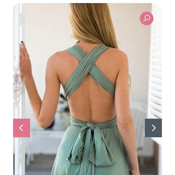 Xenia Boutique Backless Sage Green The Perfect Date Dress Small 4 Halter Multi - Picture 3 of 16